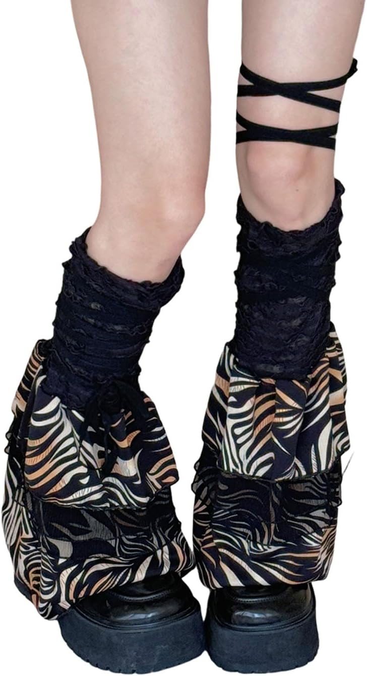 SherryDC Girl's Y2k Kawaii Leg Warmers Cute Lace Harajuku Leg Sleeves Gothic Lolita Long Slouch Socks for Women - Image 1